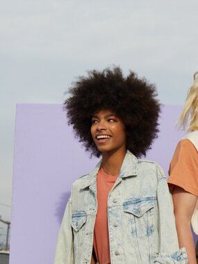 wild fable Oversized Light Wash Denim Jacket - Pale Blue